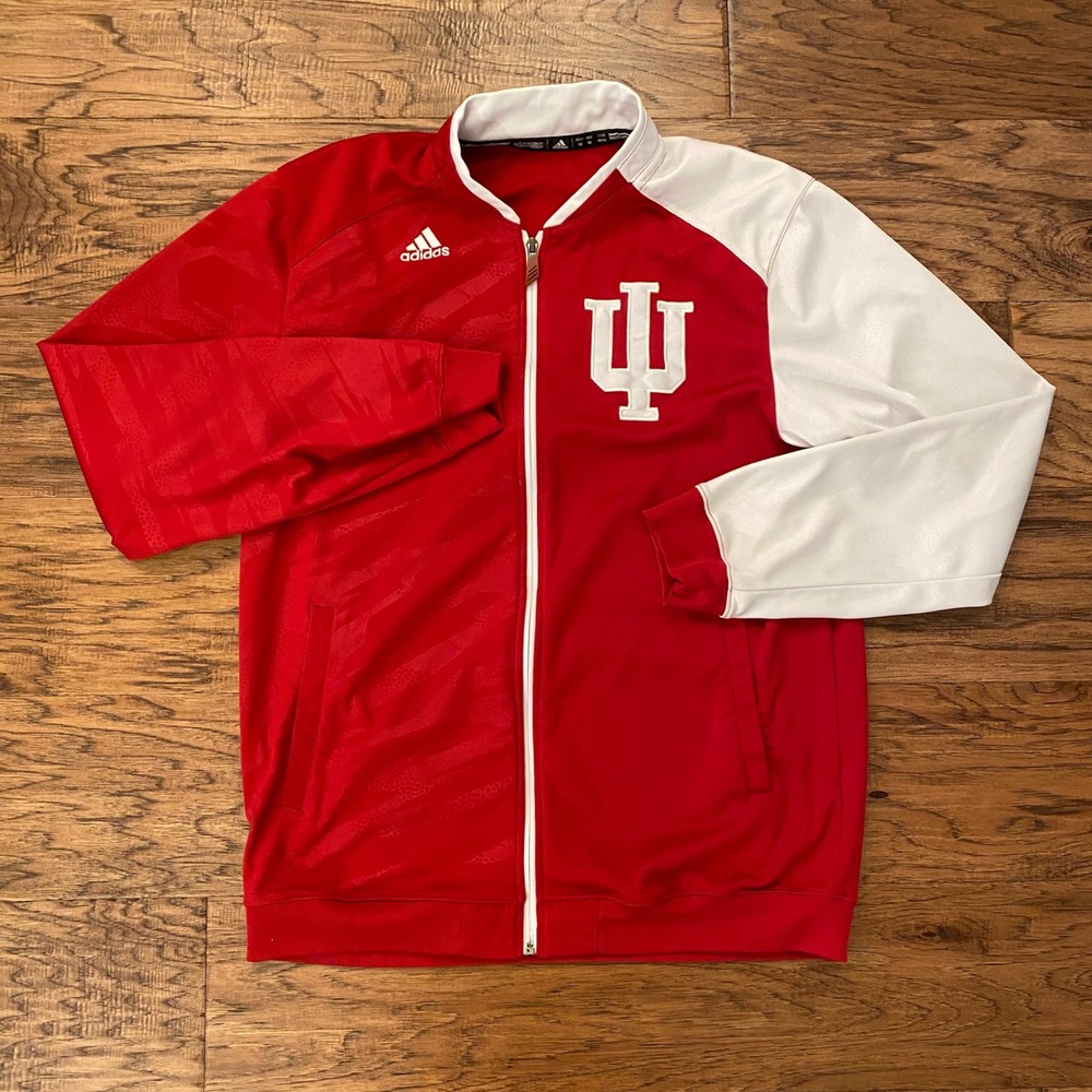 Adidas Indiana Hoosiers Track Jacket Mens Medium Red Full Zip IU NCAA Sportswear